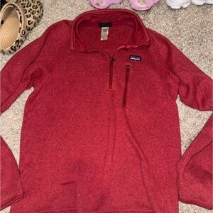 Patagonia Men's Zip Up Sweater in Rich Red